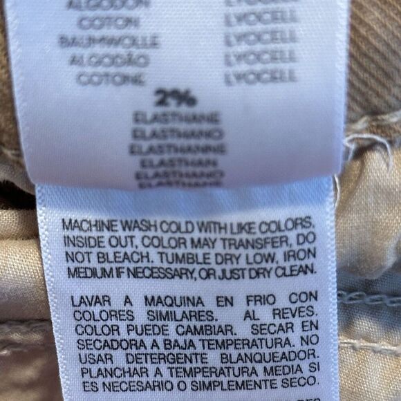 Mother The Tomcat Straight Leg Jeans Women’s 24 Lark Tan Khaki High Rise Button - Picture 9 of 15